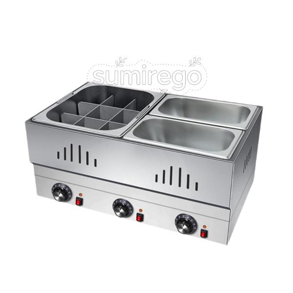 おでん鍋 電気おでん鍋 業務用デスクトップおでん機 デスクトップ麺調理機 麻辣湯電気麺調理器 50-250℃温度調節可能 自動保温機能 仕切り鍋 ステンレ