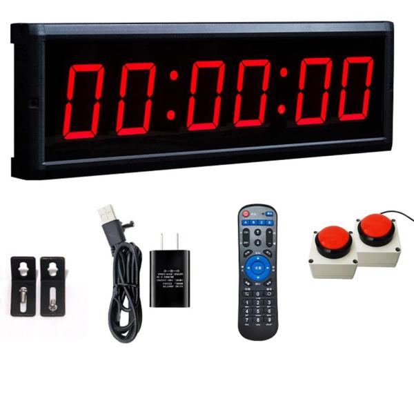 【ポイント3倍!7月限定!店舗の人気商品!】タイマー 6桁表示のLEDモーショストップウォッチボタン付き ンタイマー スポーツタイマー リモコン付き イン
