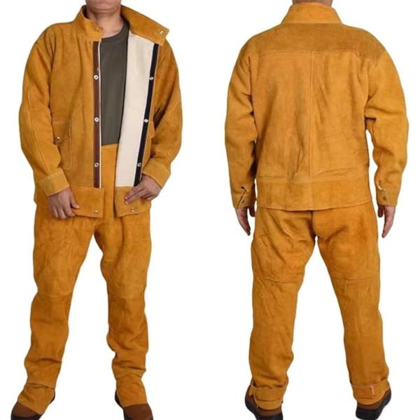 溶接エプロン 溶接服 作業服 溶接防護服 耐アークスパッタ革服ロ 電気服 2層目の牛革素材 機耐久性のある 耐久性 頑丈 ラプロテクション 通気性が良い