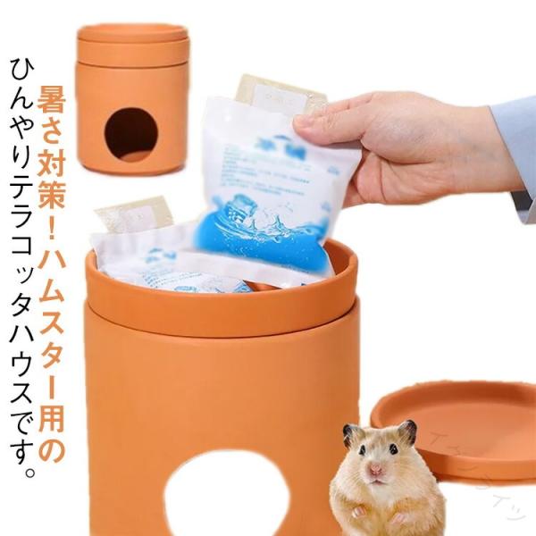 テラコッタハウス 冷却ハウス 小動物 ハムスター 熱中症対策 涼感 小屋 小型 冷房 ひんやりハウス 陶器 夏 暑さ対策 涼感 ハムスター ハムスター家 隠
