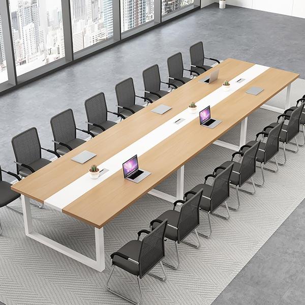 業務用 オフィスデスク 企業向け 長方形テーブル 大きい オフィスデスク 会議用テーブル 傷や摩耗に強いテーブルトップ 高い耐荷重性 大人数会議対応