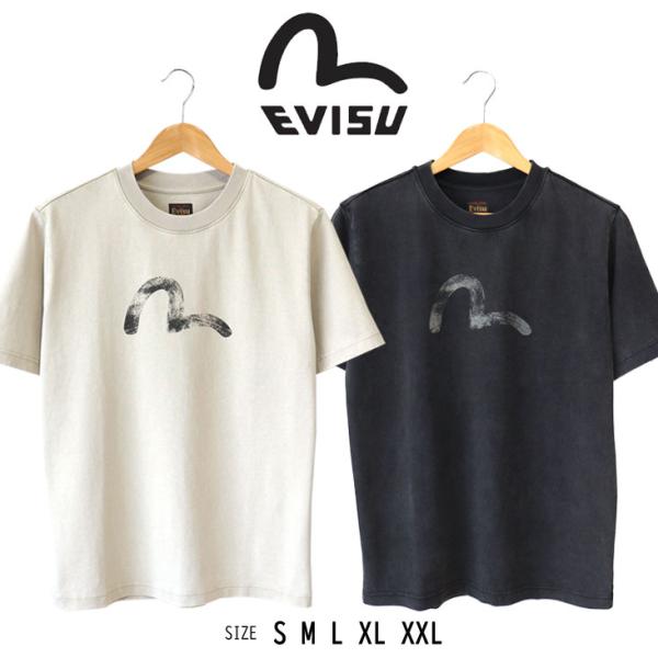 EVISU（エヴィス） リラックスフィット Tシャツ VINTAGE 手描きカモメ