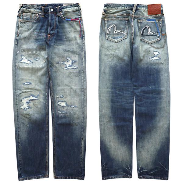 EVISU �G���B�X �J�����h�J�W�[���Y #2020 7�|�P�b�g�f�U�C�� �E�H�b�V���h ���M�����[�t�B�b�g �W�[���Y �_���[�W �{�^���t���C �r���e�[�W�� �Ò��� �f�j�� �� ���i�摜1