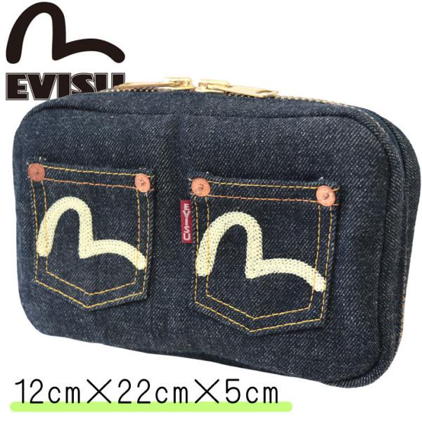 EVISU エヴィス ポーチ ラウンドジップポーチ ラウンドジップ 小物 鞄 PORRO ROUND ZIP POUCH KAMOME