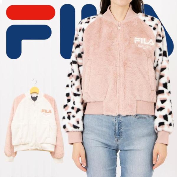 FILA（フィラ） WOMEN'S フェイクファー スタジアムジャケット ヒョウ