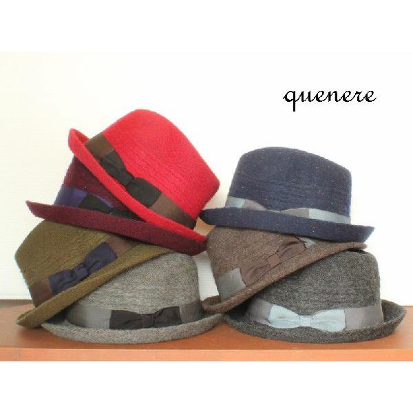 queNere カーネル モヘアニット中折れハット ニット 中折れハット