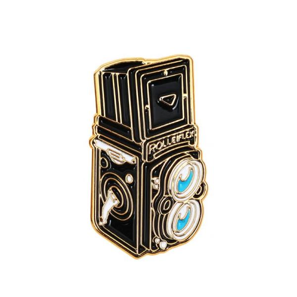 Rollei カメラ型ピンバッジ ROLLEIFLEX ゴールド RL-031-GD