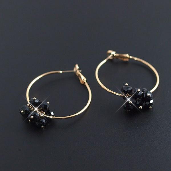 黒水晶 ピアス フープピアス Sl 1176 みつあみ 通販 Yahoo ショッピング