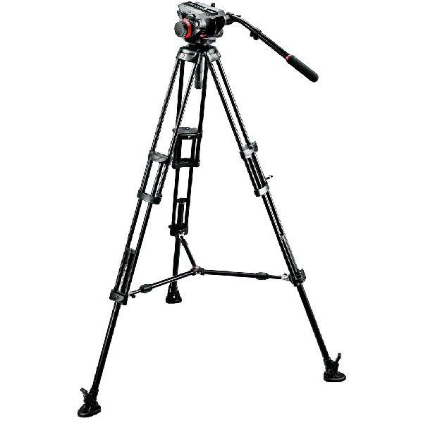 Manfrotto #504HD,546BK プロビデオ三脚+プロフルード雲台+パッド入り