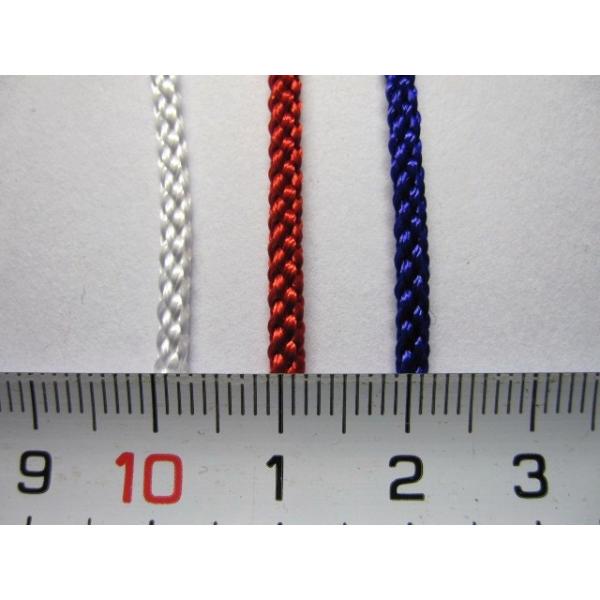 レーヨン江戸打ひも　細 　　　1m 単位の切り売りです。　　サイズ　細 (約 ２ミリ）　カラー： 　白　　赤　　紫　１m　　30円（税込）　ちりめん手芸や飾りひもに使えます。 　＊在庫数以上に必要な場合は、お問い合わせ下さい。この商品は、お...