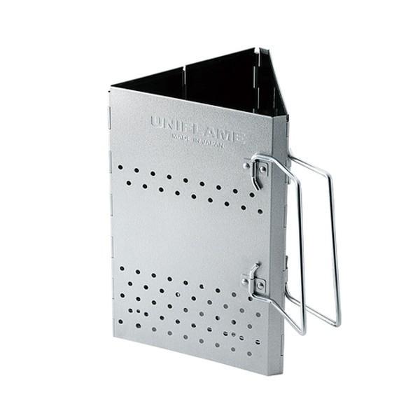 面倒だった炭の火熾し（火起こし）がとても簡単に！炭を入れて、火のついた着火材の上に約10分置くだけ。一度に約1kgの炭を熾せます。ＵＦバーベキューグリルにフィットする細身のシルエットインスタントスモーカーケースに収納できるサイズです上昇気流...