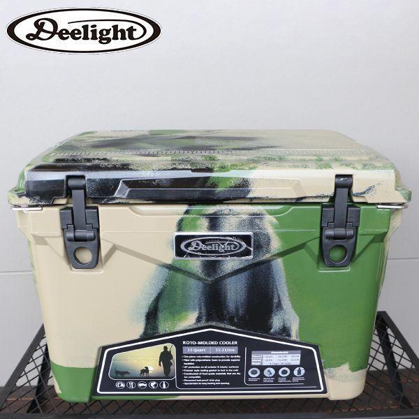 Deelight(ディーライト) アイスランドクーラー 35QT グリーンカモ クーラーボックス ハードクーラー 33L 高性能 多機能 アウトドア  キャンプ 保冷力 大型