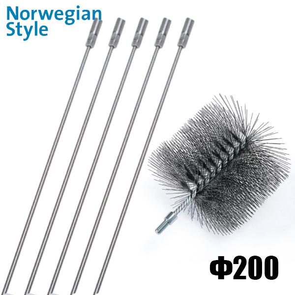 激レア 超特大200mm 薪ストーブ煙突掃除用ブラシ