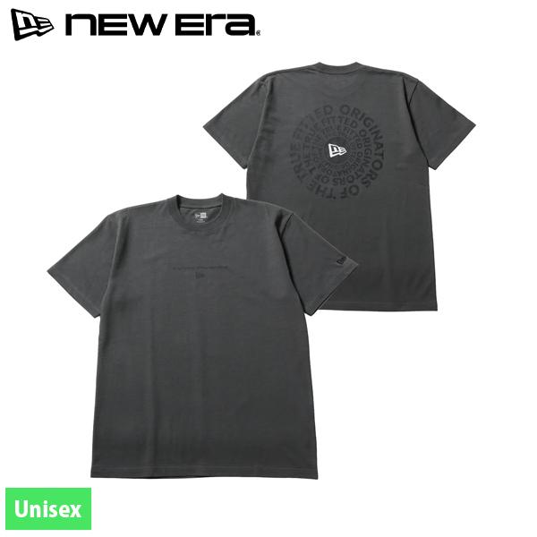 ニューエラ  半袖 コットン Tシャツ サークルロゴ グラファイト 14856719 アウトドア ウェア トップス ユニセックス 綿 ショートスリーブ バックプリント