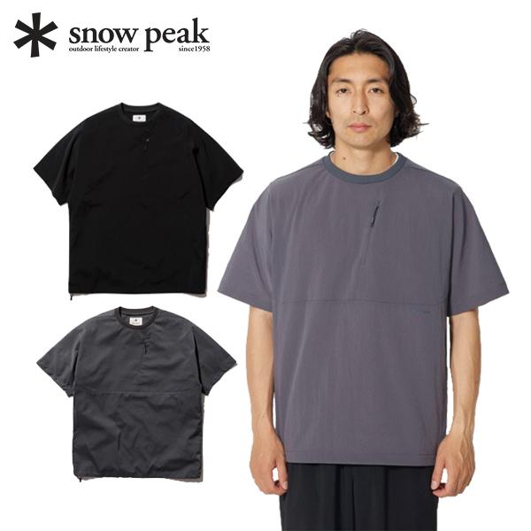  Peak ブリーザブル　クイックドライ　Tシャツ　ブラック　Ｌ snow peak スノーピーク ブリーザブル クイックドライ Tシャツ TS