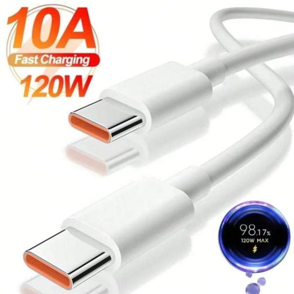 120W 10A デュアル Type-C 急速充電ケーブル、iPhone 15 16 17 Pro MAX対応、Samsung S24 S23対応、Xiaomi対応、Huawei POCO対応、急速充電 USB-C データケーブ