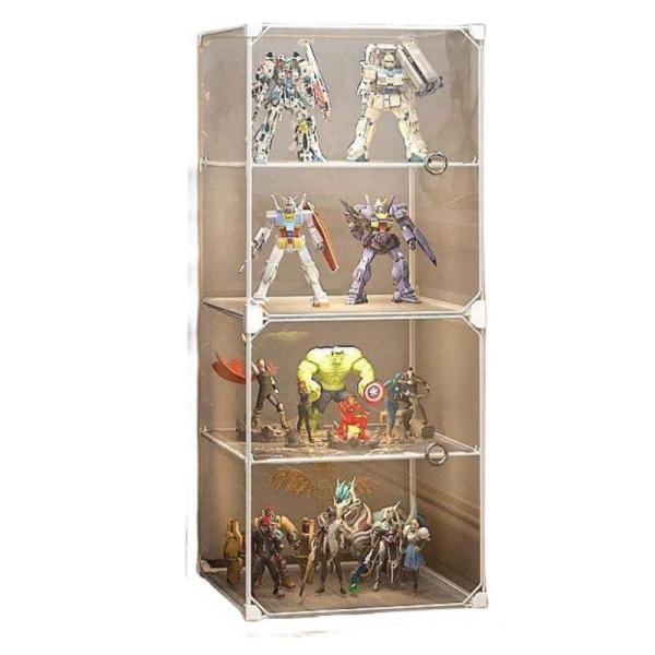 フィギュアケース コレクションケース 大型 ディスプレイラック 収納棚 整理棚 収納ボックス 大容量 多用途 透明 組み立て式棚 ディスプレイケース ディスプレイ