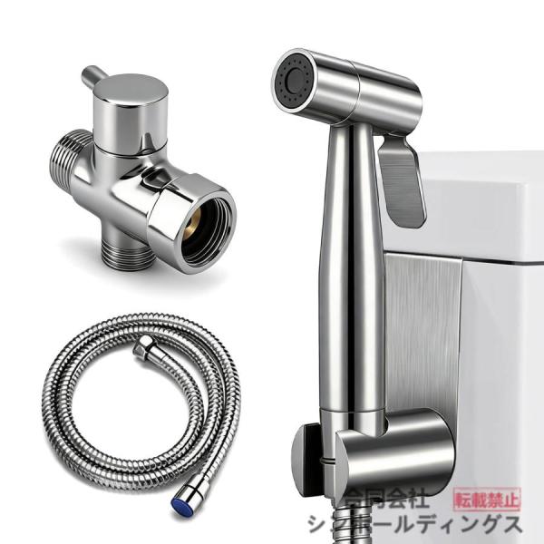 トイレ掃除用 ノズルセット シャワーヘッド 便器洗浄 高水圧 洗浄セット 分岐水栓付き ステンレス巻ホース 掃除 節水 水流調整 ハンドヘルドシャワー トイレ用