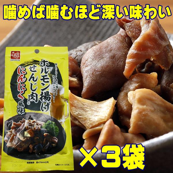 大黒屋 ホルモン揚げ せんじ肉 にんにく風味 40g×3袋（広島名物・にんにく香る豚ホルモン揚げ・国産使用）“にんにくが香る、ホルモン揚げの新定番。”広島の老舗珍味メーカー「大黒屋食品」が提案する、にんにく風味のホルモン揚げ。国産豚ホルモン...