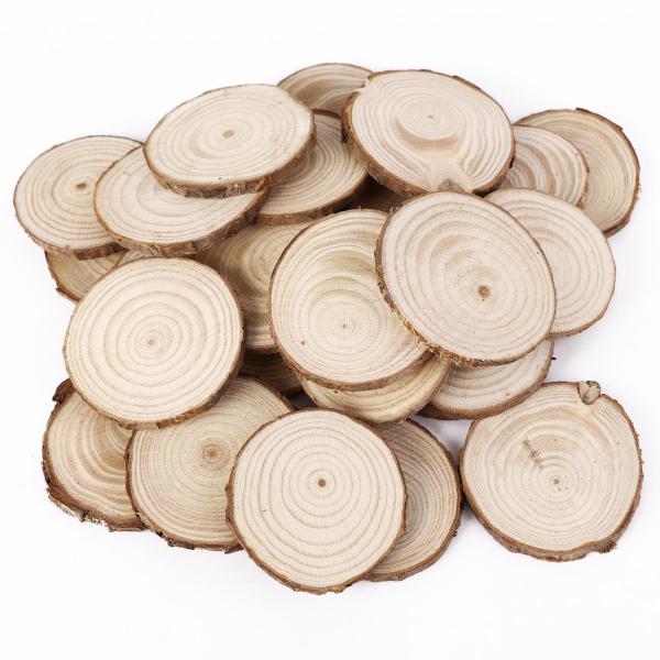 25個入 DIYパーツ 木製 天然木 切り株 コースター シンプル ナチュラル