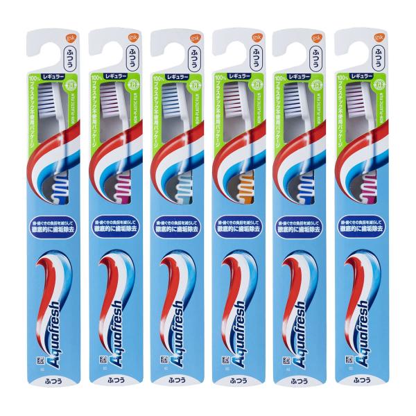 他サイト： アクアフレッシュ 歯ブラシ レギュラー (ふつう) 6本 ※色はお選び頂けませんの商品画像