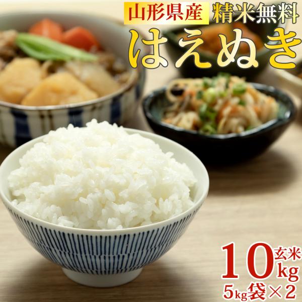 令和5年産 米 お米 5kg×2 はえぬき 玄米10kg 山形産 白米・無洗米・分