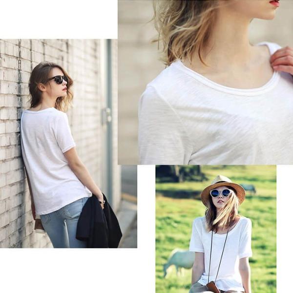 ゆったりtシャツ レディース シンプル トップス カットソー 綺麗 半袖 ボーダー ロンt 無地 全5色 白 女性 女子 おしゃれ 春 夏 秋 Buyee Buyee Japanese Proxy Service Buy From Japan Bot Online