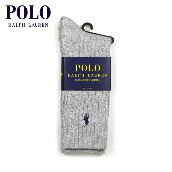 �|�� �����t���[���� POLO RALPH LAUREN ���K�i �\�b�N�X COTTON RIB CREW SINGLE SOCKS 8205B LTGYH 056 - LIGHT GREY HEATHER
