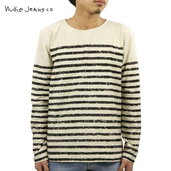 �k�[�f�B�[�W�[���Y ����T �����Y ���K�̔��X Nudie Jeans ����T�V���c LS T-shirt Org.Sketched Stripes Offwhite/Black W08 131298 4026 D15S25