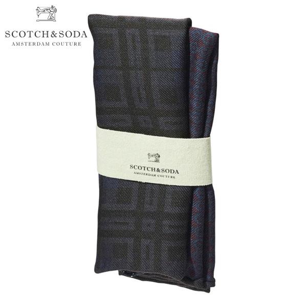 �X�R�b�`�A���h�\�[�_ �����Y SCOTCH��SODA �X�g�[�� 2 SIDE PRINTED WOOLLEN POCKET