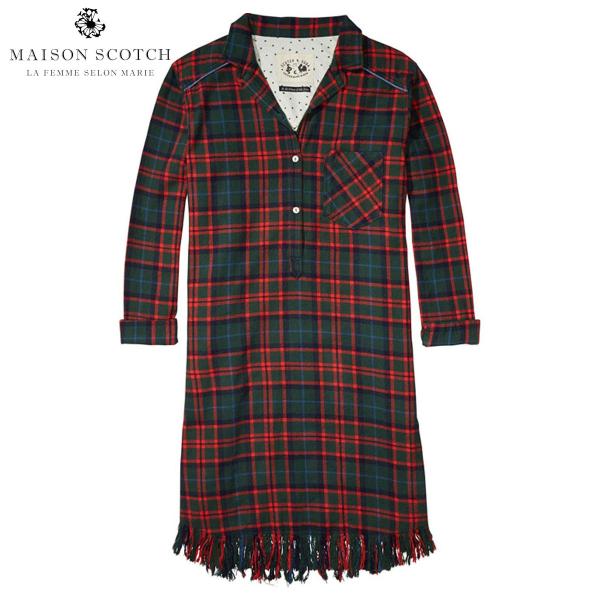 【ポイント10倍 12/13 0:00〜12/19 9:59】 メゾンスコッチ MAISON SCOTCH 正規販売店 レディース ドレス Shirt dress in various checks with fringes at the bottomhem. 100268 18 D00S20 クリスマス プレゼント ラッピング MAISON SCOTCH メゾンスコッチ 正規販売店 レディース ドレス Shirt