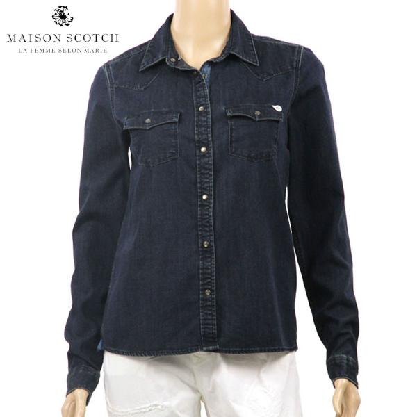 メゾンスコッチ MAISON SCOTCH 正規販売店 レディース 長袖シャツ INDIGO DENIM SHIRT 132603 0P DARK IN D00S15 クリスマス プレゼント ラッピング mixon_4113738901