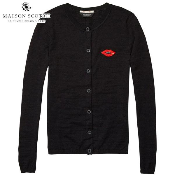 ���]���X�R�b�` MAISON SCOTCH ���K�̔��X ���f�B�[�X �J�[�f�B�K�� CASHMERE MIX CARDIGAN 134917 8 BLACK