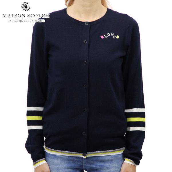 ���]���X�R�b�` MAISON SCOTCH ���K�̔��X ���f�B�[�X �J�[�f�B�K�� CREWNECK KNITTED CARDIGAN 137394 4 NAVY