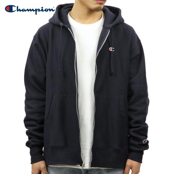 チャンピオン CHAMPION 正規品 メンズ リバースウィーブ ジップアップパーカー REVERSE WEAVE HEAVYWEIGHT 12oz ZIP UP HOODIE GF69 NAVY
