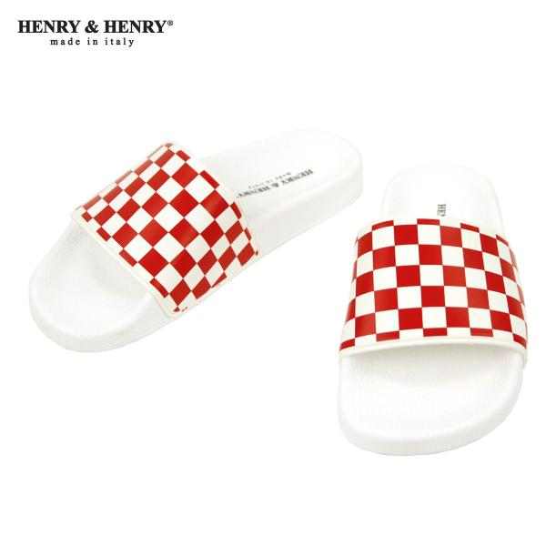 w[Ahw[ HENRYHENRY K̔X T_ V[T_ 180 CHECKER SHOWER SANDAL BIANCO RED WHITE CHECKER WHITE SOLE