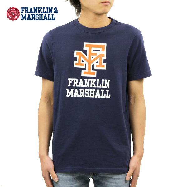 限定品 フランクリン マーシャル Tシャツ 正規販売店 Franklin Marshall 半袖tシャツ ロゴtシャツ Navy Crew Tsmf345an Logo F167 Neck Tee