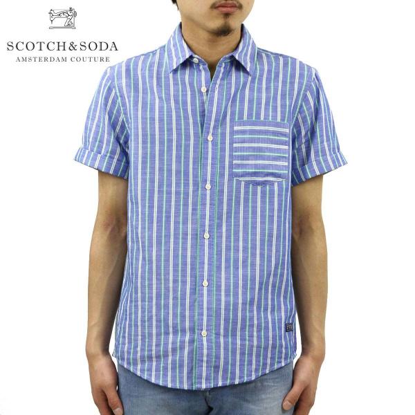 �X�R�b�`�A���h�\�[�_ �V���c ���K�̔��X SCOTCH��SODA �����V���c �������[�N�V���c YARN-DYED SHORTSLEEVE COTTON/LINEN SHIRT 155231 0220 12404 96 COM