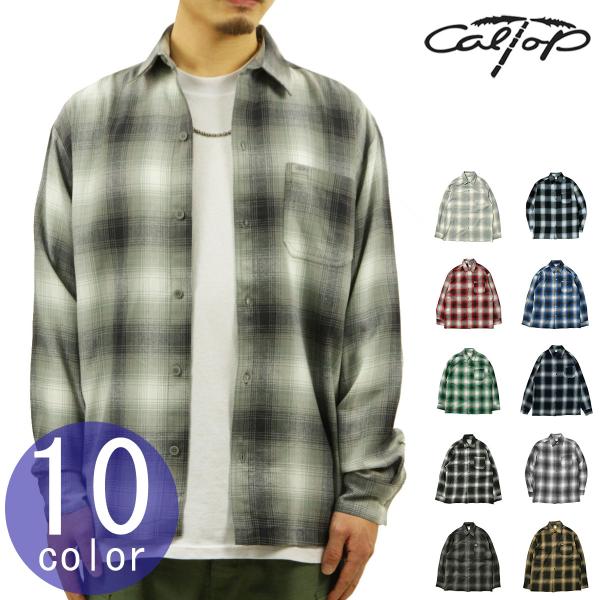 【ボーナスストア ポイント5倍 9/17 0:00〜9/17 23:59】 キャルトップ 長袖シャツ メンズ 正規品 CALTOP ACRYLIC OMBRE CHECK LONG SLEEVE SHIRTS カルトッ0