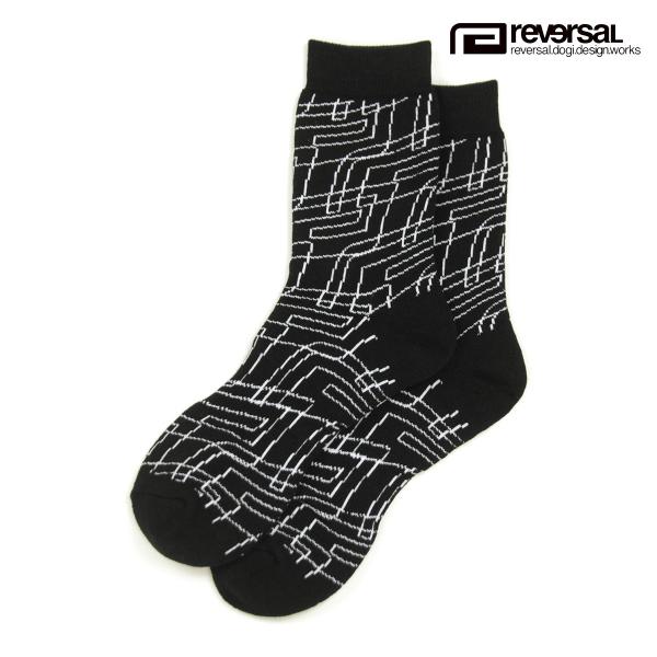 【ボーナスストア ポイント5倍 9/17 0:00〜9/17 23:59】 リバーサル メンズ 靴下 正規販売店 REVERSAL ロゴ ソックス アンダーウェア OBLIQUE BIG MABK SOC0
