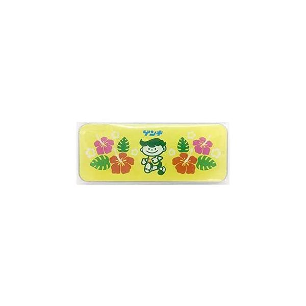 八重山ゲンキ乳業 ゲンキ ブリキスライドケース イエロー ハイビスカス 9.3×3.7×1.3cm 石垣島 限定