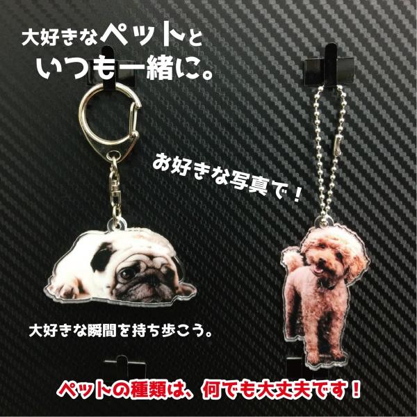 ペット 写真 フォトキーホルダー メモリアルグッズ 犬 猫 アクリル 記念品 プレゼント オーダー お孫さんのお写真でも ストラップ ギフト