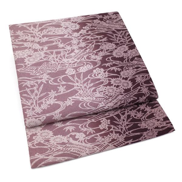 上質 新古品 袋帯 19800円均一 金糸 紬 型染め レーズン ぼかし染め  