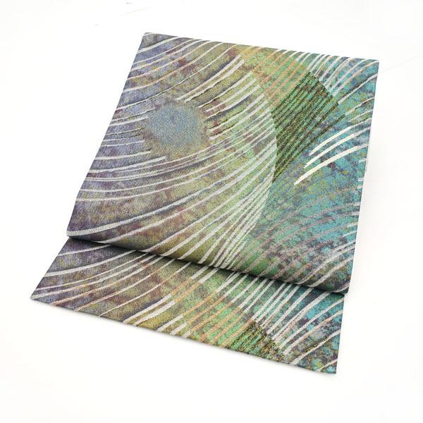 袋帯 19800円均一 上質 金銀糸 ラメ糸 孔雀の羽根 のような素敵な  