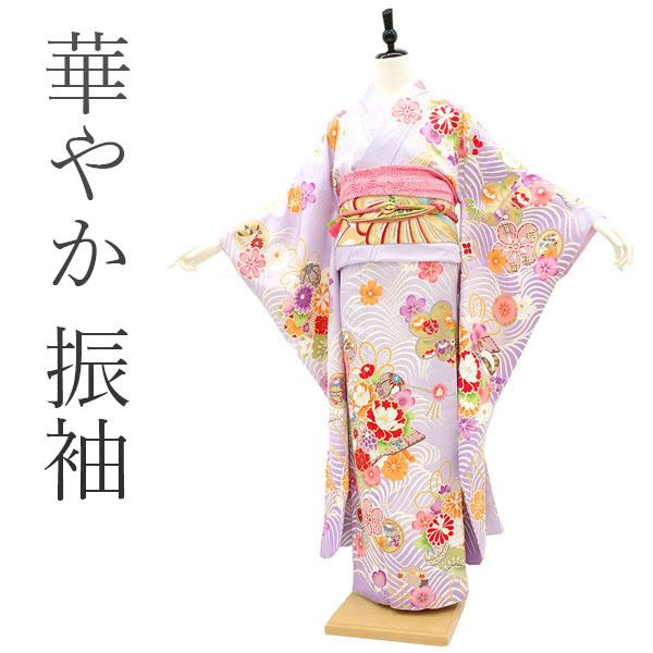 振袖 着物 袷 金駒刺繍 金彩加工 ライトパープル 紫 四季の花 振袖 着物 袷 金駒刺繍 金彩加工 ライトパープル 紫 四季の花