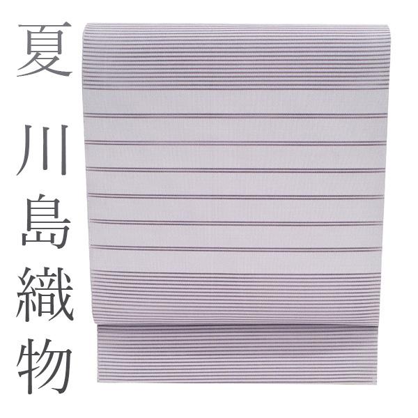 夏物 名古屋帯 八寸 京都 西陣 川島織物 絽綴れ くすみ パープル 紫