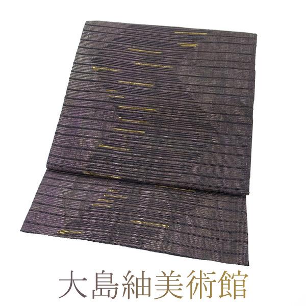 30%OFFで￥32780→22946 袋帯 大島紬美術館 正絹 黒 紫 山路風 
