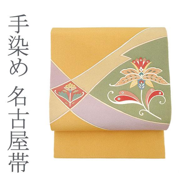 名古屋帯 九寸 上質 手染め 本加工 縮緬 ちりめん 芥子色 花更紗 正絹 絹 カジュアル 販売 購入 未使用 新品 仕立て上がり みやがわ sb9912 名古屋帯 九寸 上質 手染め 本加工 縮緬 ちりめん 芥子色 花更紗 正絹 絹 カジュアル 販売 購入 未使用 新品 仕立て上がり みやがわ sb9912