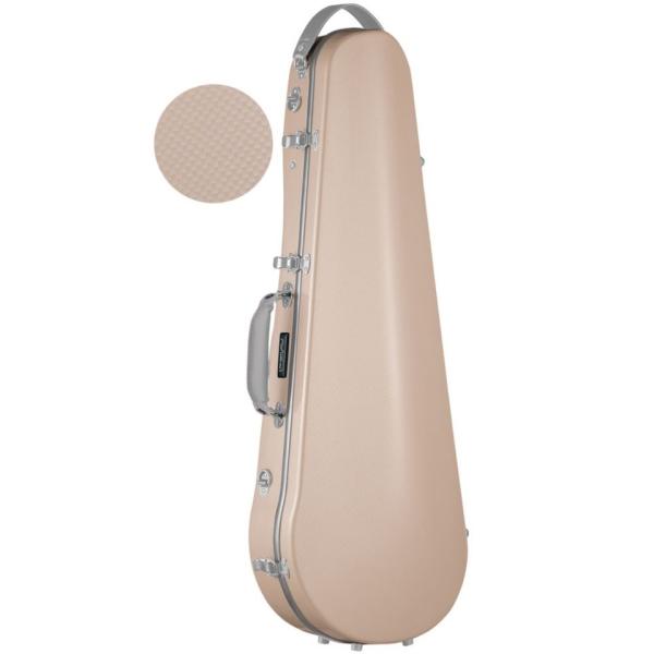 <div id="dtop">カーボン複合繊維を使用し、大幅な軽量化と高い剛性を実現したケース。スリムで軽く、強度も十分。留め具はわずか2箇所と開閉もラクラクです。小物入れは取り外しが可能。肩当はネックの下のスペースに収納できます。