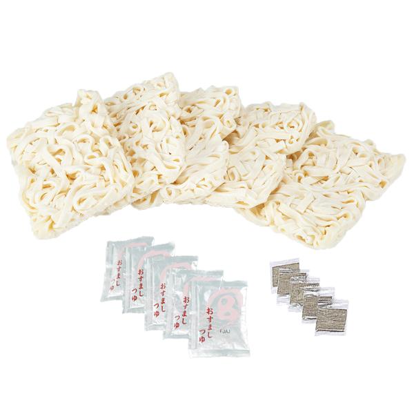 小麦粉100％の打ちたてめんを、ゆで揚げ後瞬時に冷凍することにより、釜揚げ状態のおいしさがそのままとじこめられています。肉厚でもっちりとした食感をお楽しみください。調理時間が短く、お手軽にお召し上がりいただけます。あっさり白だしつゆのおすま...